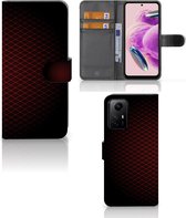 GSM Hoesje Geschikt voor Xiaomi Redmi Note 12S Telefoonhoesje met foto Geruit Rood