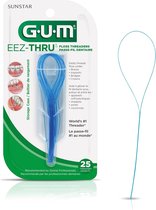 GUM EEZ-Thru Floss Threaders - Fil de soie - Appareils orthodontiques - Couronnes - Ponts fixes - Implants dentaires - 25 pièces