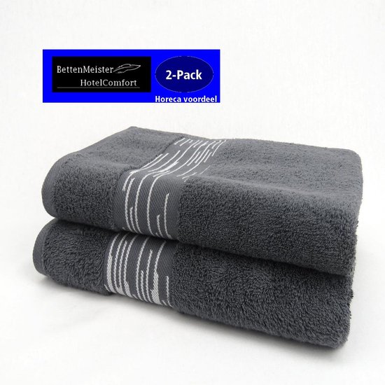 2 Pack Badlaken Essentials - (2 stuks) antraciet 550g. m² 70x140cm