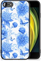 Bloemen Hoesje voor iPhone SE 2022 | SE 2020 | 7/8 Flowers Blue