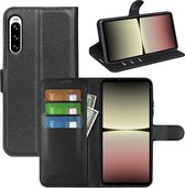 Sony Xperia 5 V Hoesje - MobyDefend Kunstleren Wallet Book Case (Sluiting Voorkant) - Zwart - GSM Hoesje - Telefoonhoesje Geschikt Voor Sony Xperia 5 V