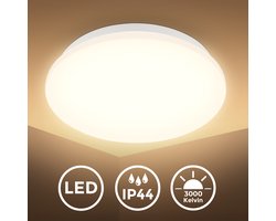 B.K.Licht - LED Plafondlamp met bewegingsmelder - badkamerverlichting - 27x6 cm (DxH) - wit