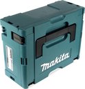 Donker turquoise Makita opbergkoffer met zwarte handgreep en witte logo's.