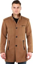 Versano Johnson Heren Halflange Mantel Manteljas Winterjas XL - Camel