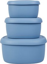 Siliconen voedselopslagcontainers set - Herbruikbare luchtdichte voedselcontainers met deksels - Lunch- en Bento-dozen voor volwassenen en kinderen, vriezerblauw.