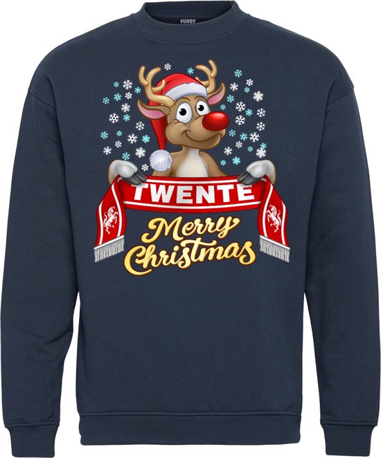 Kersttrui Twente | Foute Kersttrui Dames Heren | Kerstcadeau | FC Twente supporter | Navy | maat L