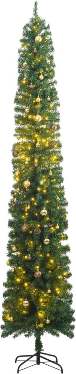 vidaXL-Kerstboom-smal-300-LED's-en-kerstballen-300-cm