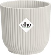 Elho Vibes Fold Rond Mini 11 - Bloempot voor Binnen - 100% Gerecycled Plastic - Ø 11.1 x H 10.5 cm - Zijdewit