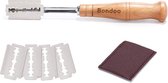 Couteau Baguette Bondoo Inox 20cm - Avec 5 Lames - Manche Bois - Couteau Baguette - Couteau à Pâte - Couteau à Pain