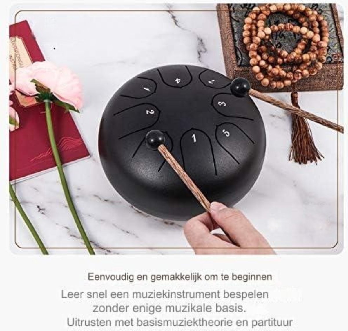 Steel Tongue Drum Handpan Drum Hangdrum 15cm/Zwart bol