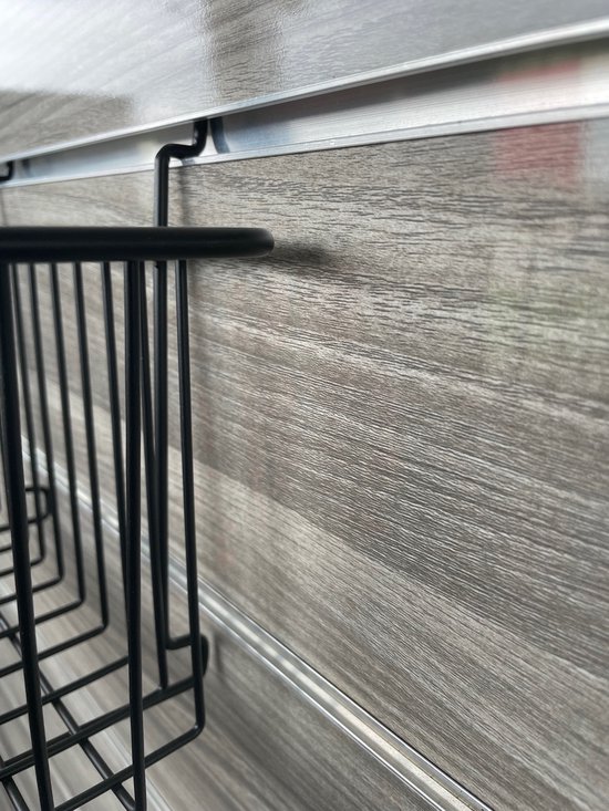 3 pièces !!! Panier métallique mural à lattes/à persiennes Chrome moyen Zwart.