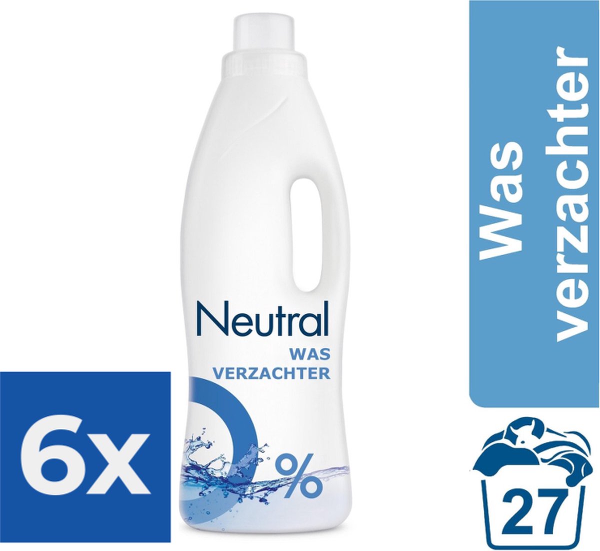 Neutral 0 Wasverzachter - 750 ml - Wasmiddel - Voordeelverpakking 6 stuks