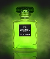 Tigon Art - Schilderij - Smoking Chanel Green Kunstwerk - Groen - 90 X 80 Cm
