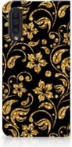 Geschikt voor Samsung Galaxy A50 Bookcover Design Gouden Bloemen