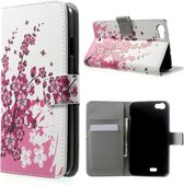 Wiko Lenny Hoesje Bloemen (Wallet Stand Case)