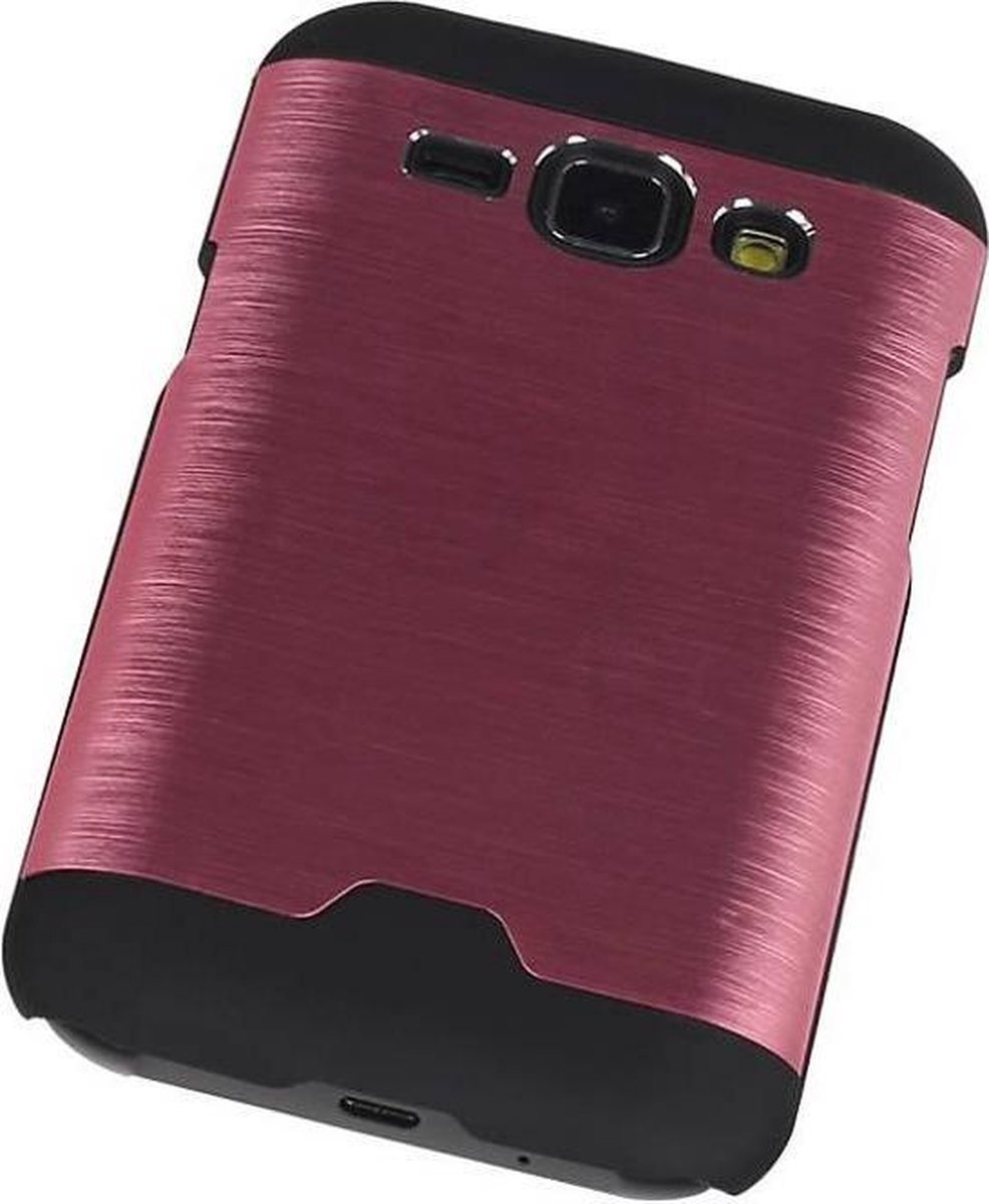 Lichte Aluminium Hardcase Geschikt voor Samsung Galaxy J1 Roze