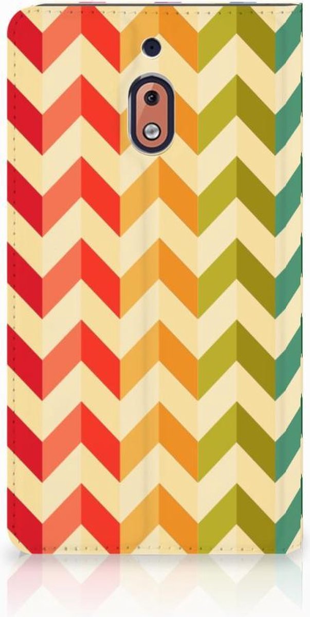 Nokia 2.1 2018 Hoesje met Magneet Zigzag Multi Color