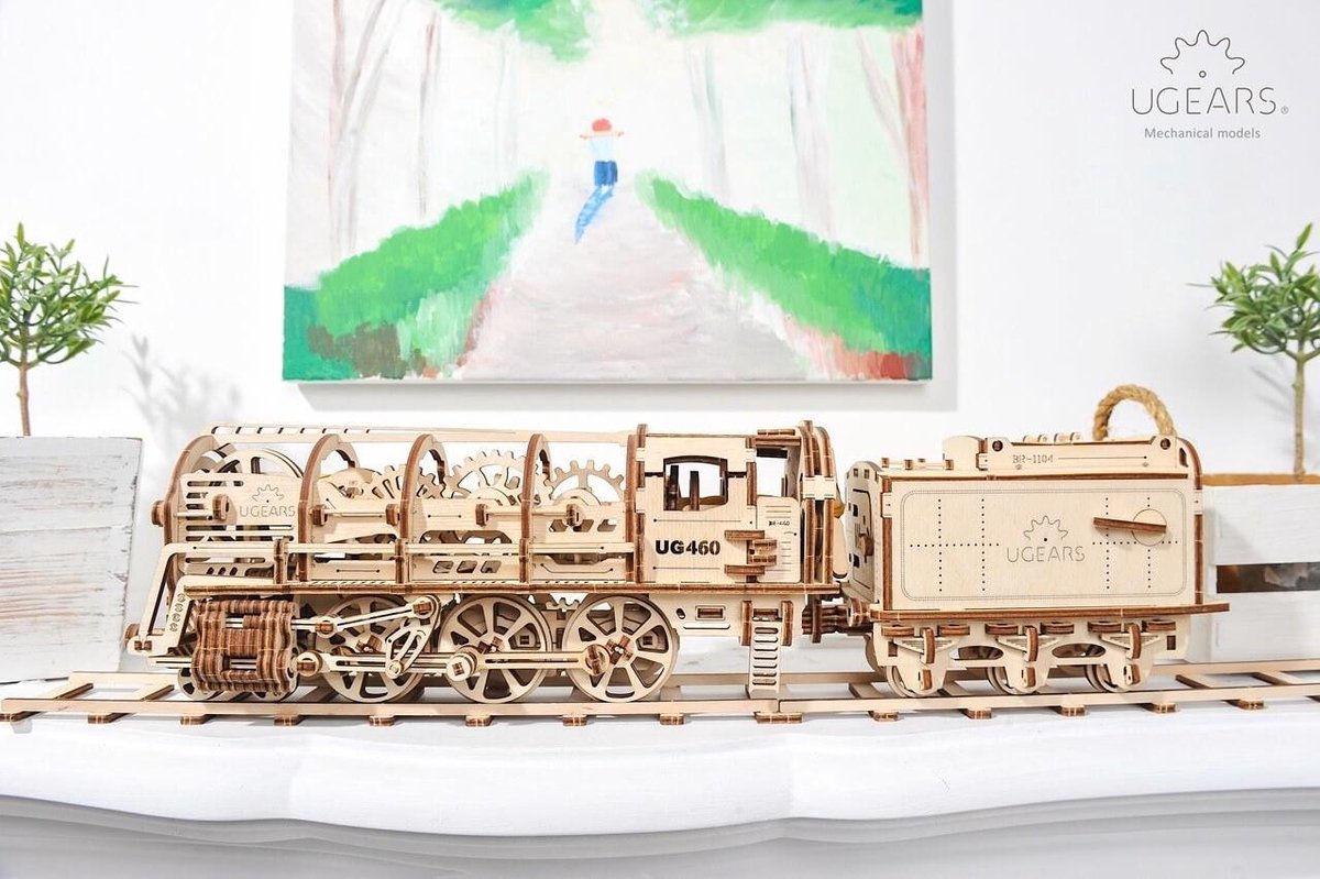 Ugears Modelbouw Hout Locomotief — afbeelding 14