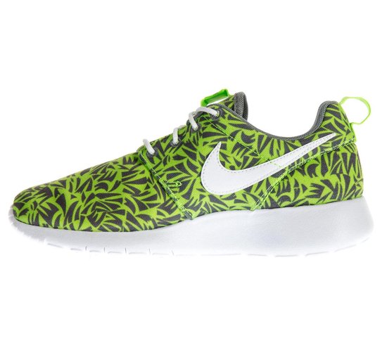 Nike Roshe One Print Sneakers - Maat 38.5 - Jongens - groen/grijs/wit |  bol.com