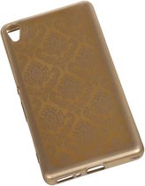 TPU Paleis 3D Back Cover for Sony Xperia XA Goud