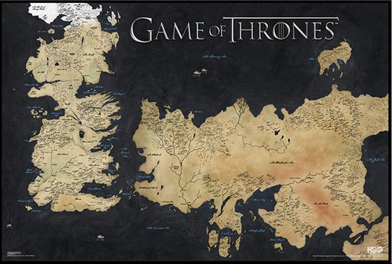 Map Of The Seven Kingdoms Game Of Thrones Poster - Map - Kaart - Westeros - Seven Kingdoms - Giant -  Formaat 100... | Bol.com