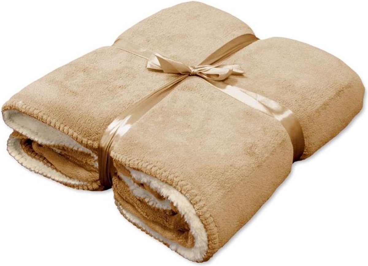 Unique Living Coby - Fleece - Plaid - 130x160 cm - Honey