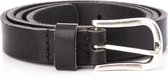 Lederen smalle basic damesriem Zwart Mt. 95 Art. 20659 | Tannery Leather