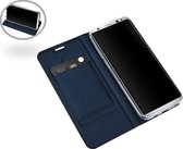 Samsung Galaxy S7 Edge - Leren Portemonnee Hoesje Blauw - Lederen Wallet Case TPU met Magneetsluiting- Book Case - Flip Cover - Klap - 360 beschermend Telefoonhoesje