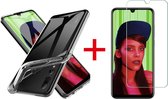 HB Hoesje Geschikt voor Huawei P Smart Plus 2019 - Siliconen Back Cover & Glazen Screenprotector - Transparant