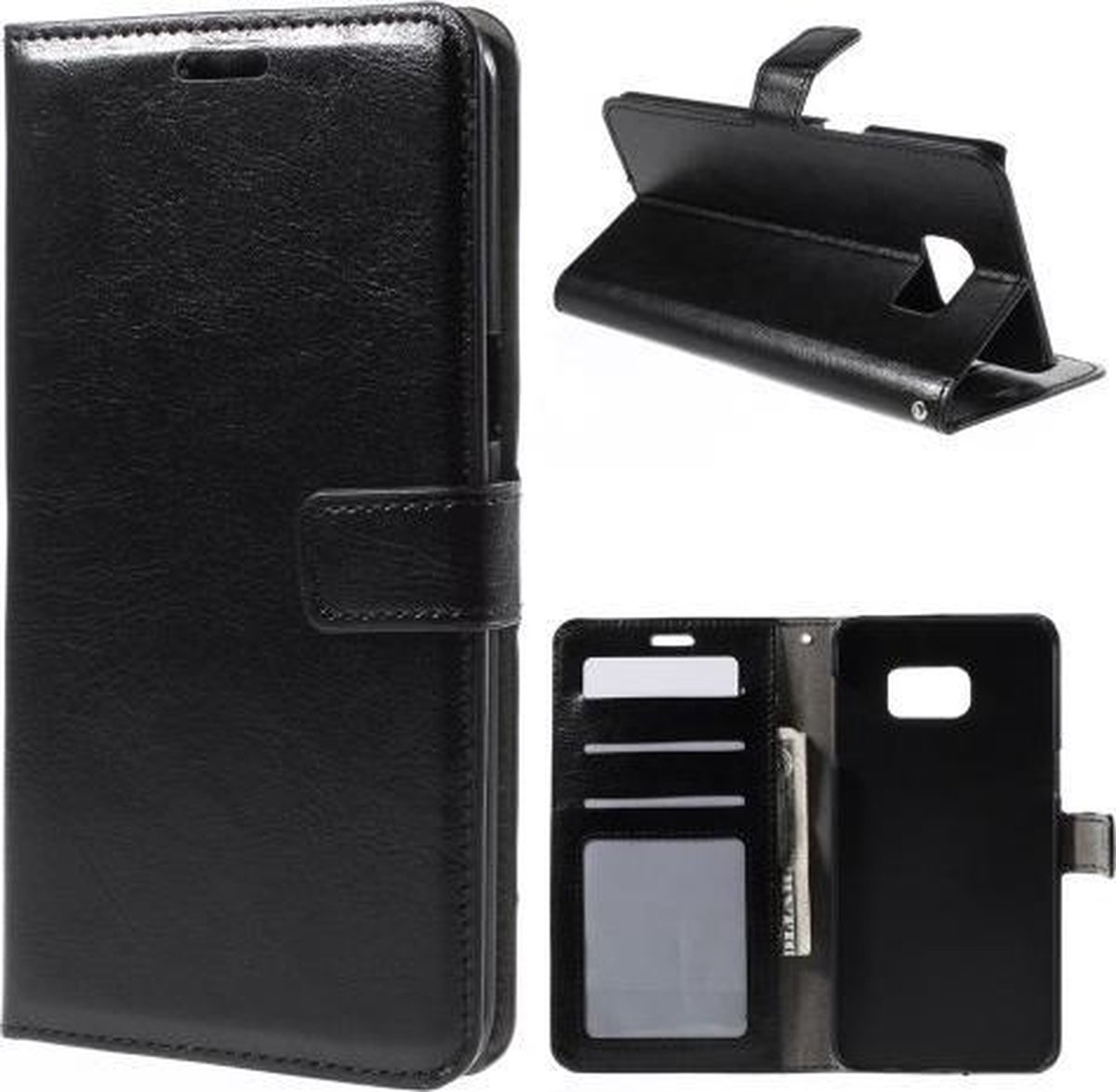 Cyclone wallet hoesje Samsung Galaxy S6 Edge Plus zwart