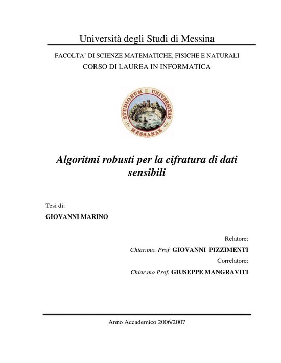 Algoritmi Robusti e dati sensibili - cover