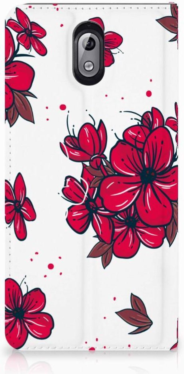 Standcase Hoesje voor Nokia 3.1 (2018) Smart Cover Blossom Red