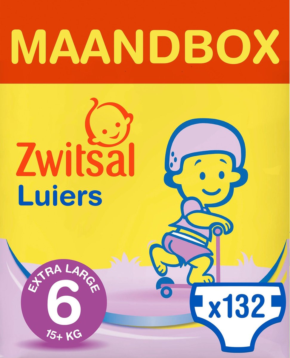 Zwitsal Luiers - Extra Large Maat 6 - 132 stuks - Voordeelverpakking |  bol.com