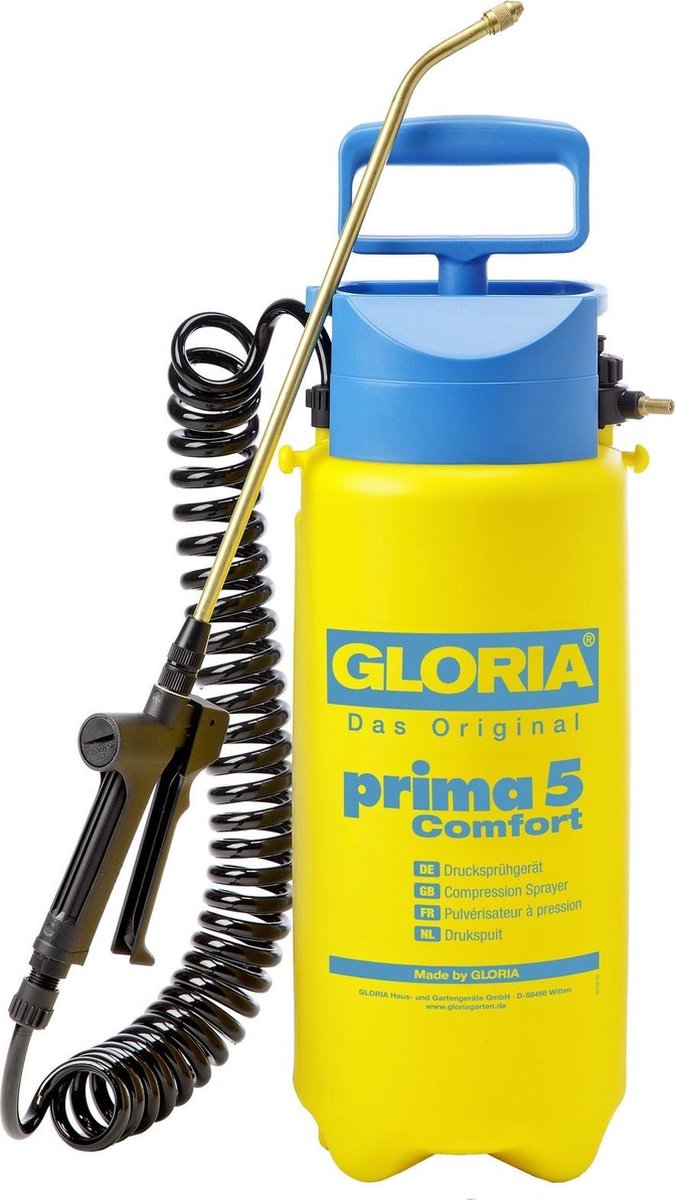 Gloria Haus und Garten 000091.0000 prima 5 Comfort Drukspuit 5 l Compressoraansluiting, Spiraalslang van Merkloos	 — afbeelding 5
