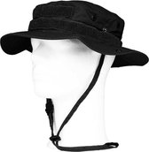 Bush/ranger hoed zwart met geheim vakje voor volwassenen - Bush hoeden MOLLE - Outdoor hoeden voor dames/heren 59 cm