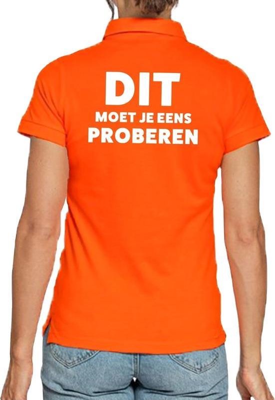 Graan Wegrijden Reciteren Dit moet je eens proberen beurs/evenementen polo shirt oranje dames -  verkoop/horeca L | bol.com