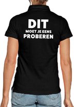 Dit moet je eens proberen beurs/evenementen polo shirt zwart dames - verkoop/horeca M