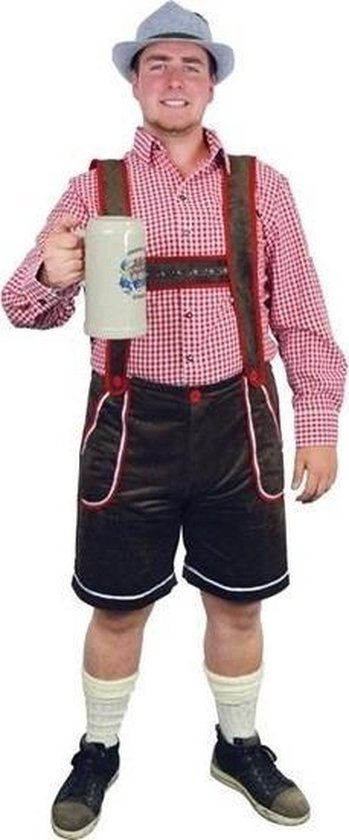 Oktoberfest Bruine Tiroler lederhosen verkleed kostuum/broek voor heren  -... | bol.com