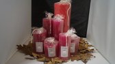 7 Delig Handgemaakte Sierkaarsen Decoratie Set - Roze