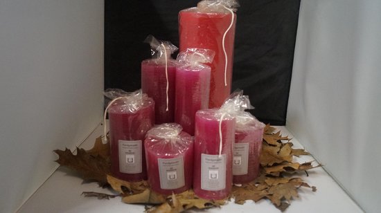 Set de Décoration de 7 bougies décoratives faites à la main - Rose | bol