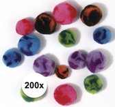 200x assortiment knutsel pompons - hobby balletjes