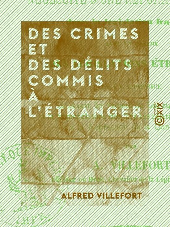 Des crimes et des délits commis à l'étranger - cover