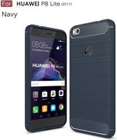 Armor Brushed TPU Back Cover - Huawei P8 Lite (2017) Hoesje - Blauw
