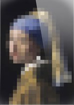 Schilderij - Meisje Met De Parel Pixel Art Johannes Vermeer - Multicolor - 60 X 40 Cm Meisje Met De Parel | Pixel Art | Johannes Vermeer | Foto Op Plexiglas | Wanddecoratie | 40cm X 60cm | Schilderij
