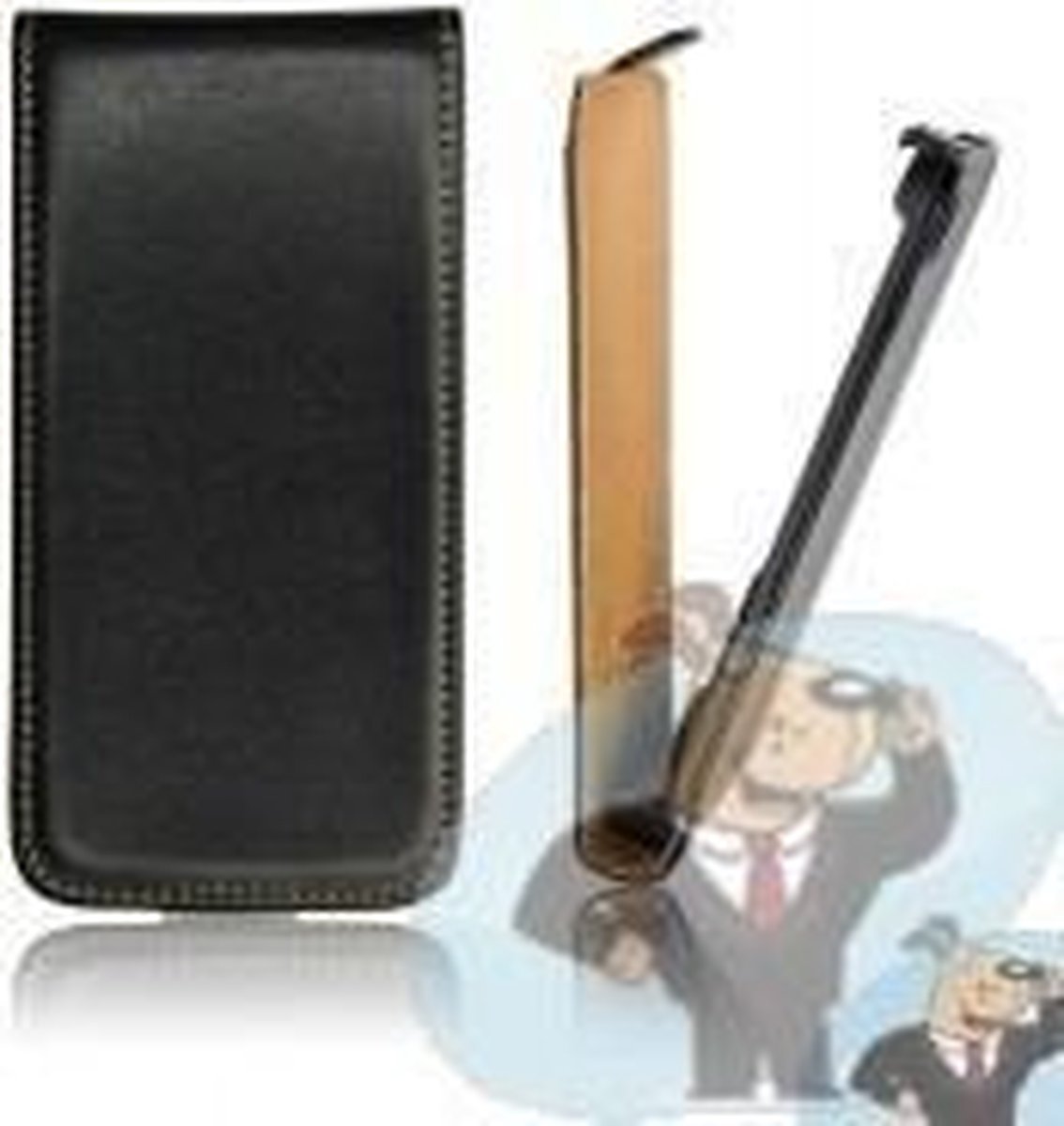 Samsung Galaxy Grand 2 Leren Flip Hoesje Forcell Slim Zwart