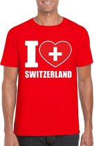 Rood I love Zwitserland fan shirt heren 2XL