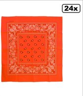 24x Bandana Fluor oranje 53 x 53 cm