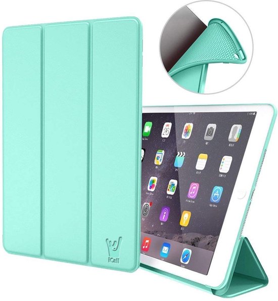 iPad 2017 / 2018 Hoes Smart Cover - 9.7 inch - Trifold Book Case Leer  Tablet Hoesje Groen | bol.com