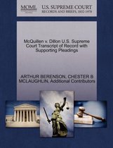 McQuillen V. Dillon U.S. Supreme Court Transcript of Record with Supporting Pleadings