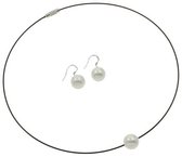 Mother of pearl parel set Wire Shinny Ball White